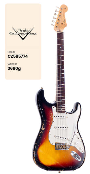 60 Stratocaster Heavy Relic Rw Sunburst de 3 colores
