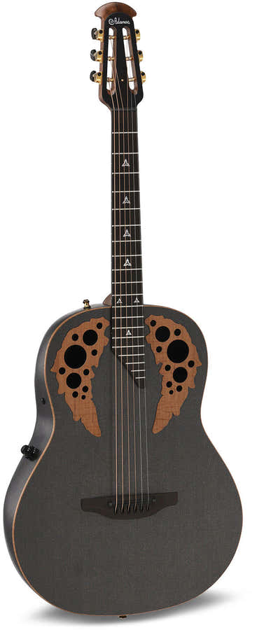 Adamas U581T-SPM Mid-Depth Non-Cutaway Black Satin Copper Metal Flake