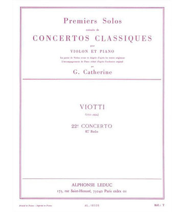 VIOTTI - PREMIERS SOLOS - CONCERTO N°22 - VIOLÍN Y PIANO