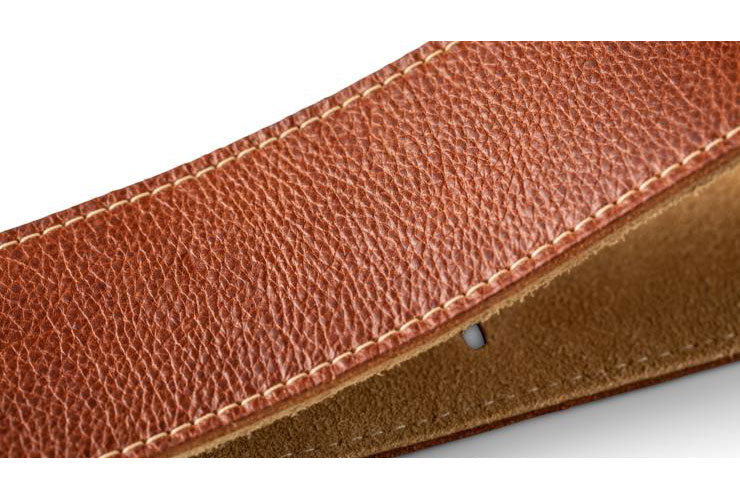 STRAP MEDIUM BROWN LEATHER SUEDE BACK 2.5"