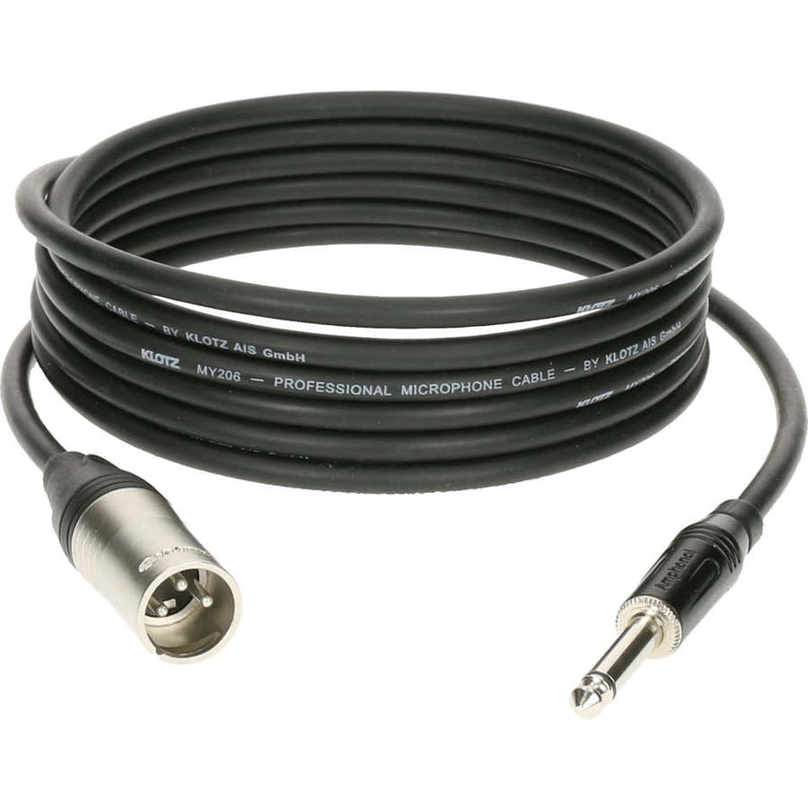 M1 MIC CABLE BLACK 5M XLR 3 MALE - JACK 2P KLOTZ