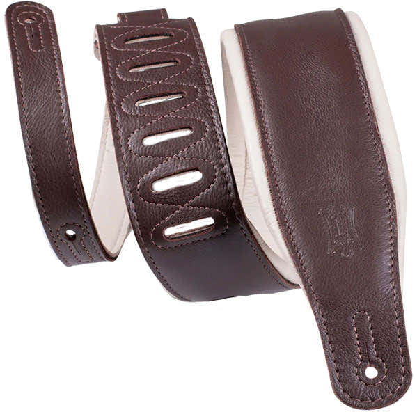 Cuero Premium Acolchado 8,25 Cm - Marrón Oscuro-Crema