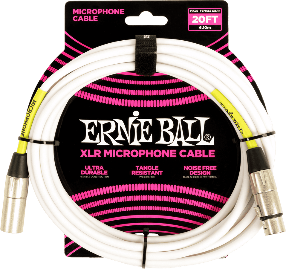 Cables de Micrófono Clásico XLR Macho/XLR Hembra 6M Blanco