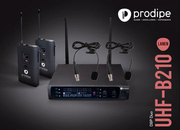 UHF B210 DSP Micrófono de solapa Dúo
