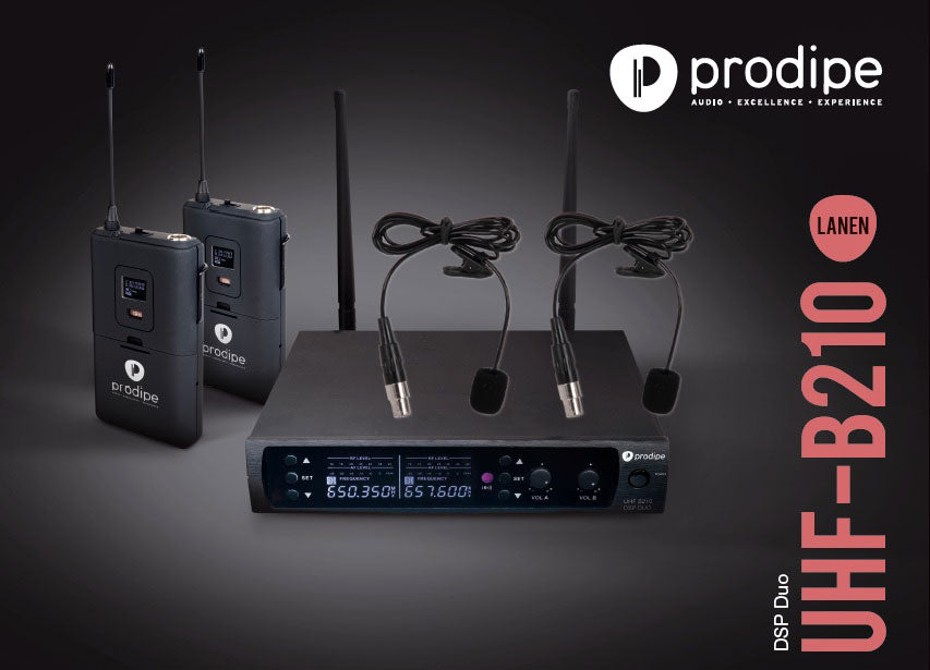 Prodipe UHF B210 DSP Micrófono de solapa Dúo