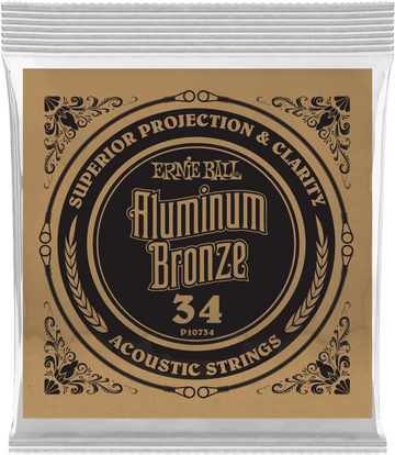 .034 ALUMINUM BRONZE WOUND ACOUSTIC GUITAR STRINGS