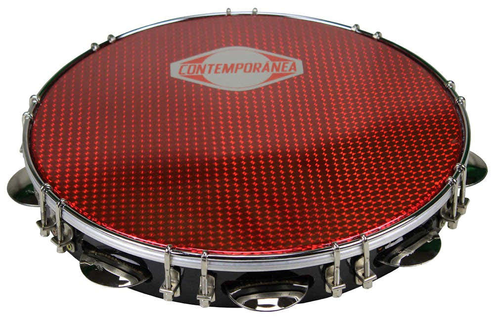 C-PF12-1BR - Pandeiro 12" Negro - Piel Roja - Reacondicionado
