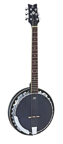 Ortega Banjo 6 Cuerdas Eléctrico Negro