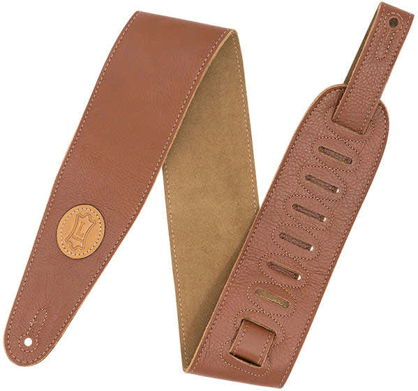LEATHER STRAP WITH COLORED SUEDE BACK 7,6 CM - TAN-SAND