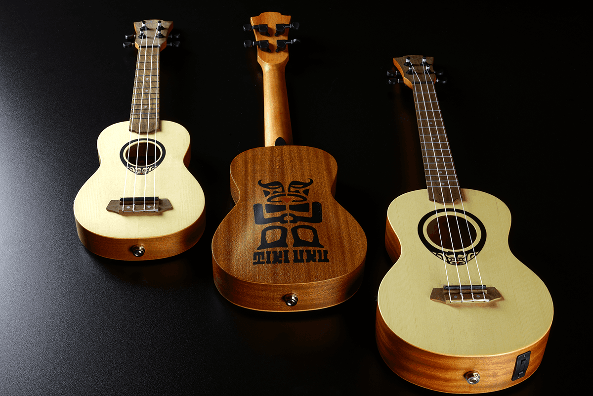 Tiki Baby Tku150Se Ukulele Baby-Soprano Fondo Arqueado Delgado Eléctrica