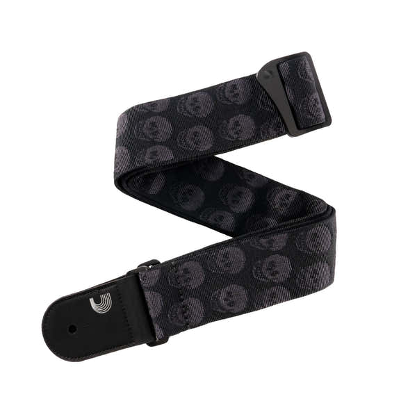 Correa de Guitarra Tejida Skulls Black Tubular