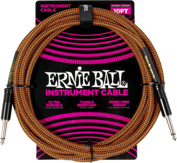Ernie Ball Funda Trenzada 3m Naranja y Negro