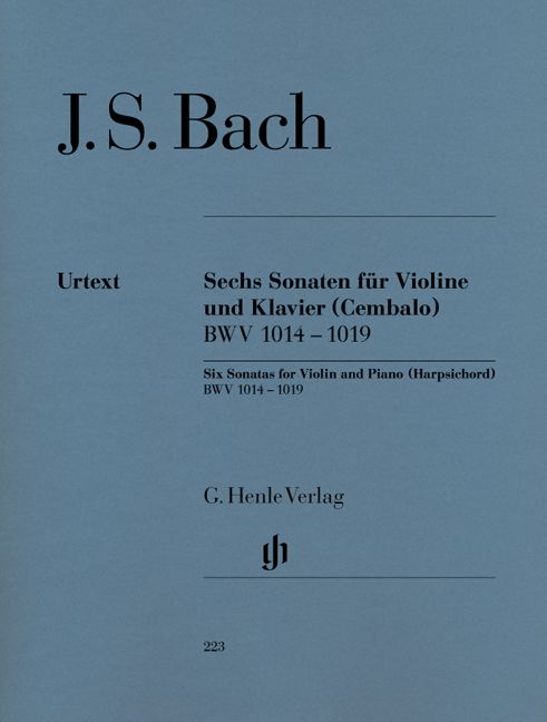 Henle Verlag Bach J.S. - 6 Sonatas For Violin And Piano (harpsichord) BWV 1014 - 1019