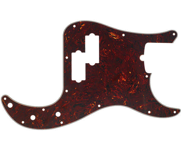 Golpeador para Precision Bass con montaje de 13 agujeros (con muesca para el alma) carey de 4 capas