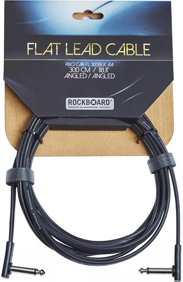 Cable De Instrumento Plano 3 M Acodado/Acodado - Negro