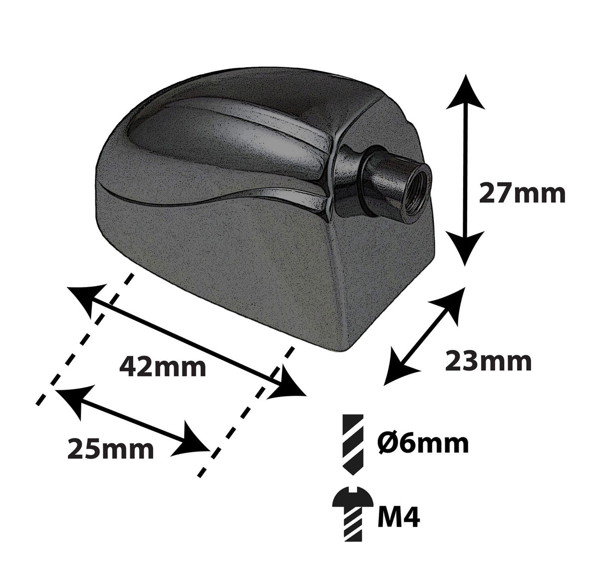 L20BD-BK BELLOTA BOMBO NEGRO 25MM X1