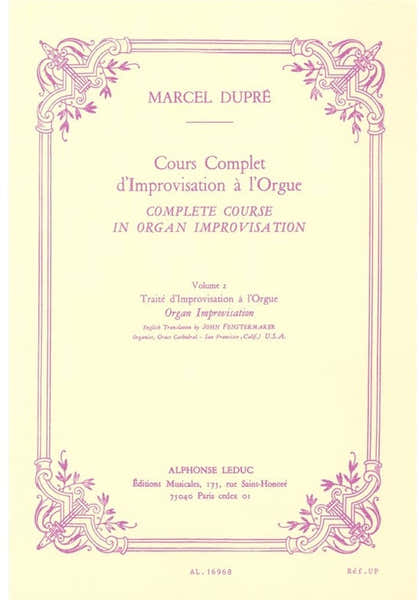 Cours complète d'improvisation à l'Orgue Vol. 2