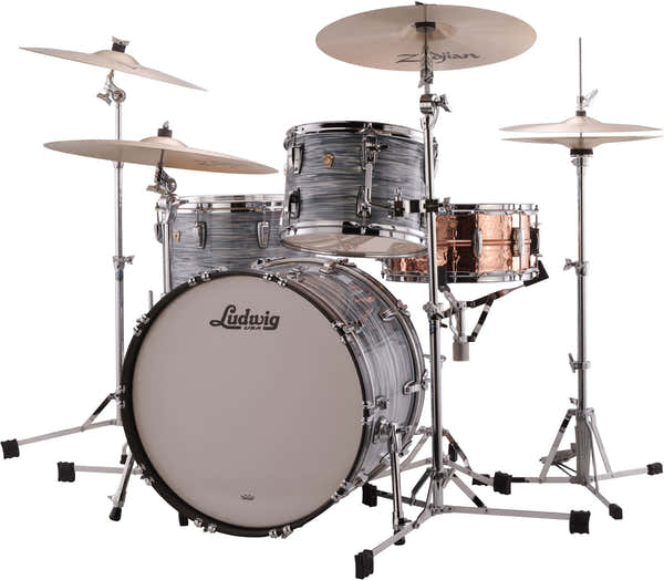 Ludwig Drums L84433Ax2Qwc - Classic Maple 24"/13"/16" - Oyster azul vintage