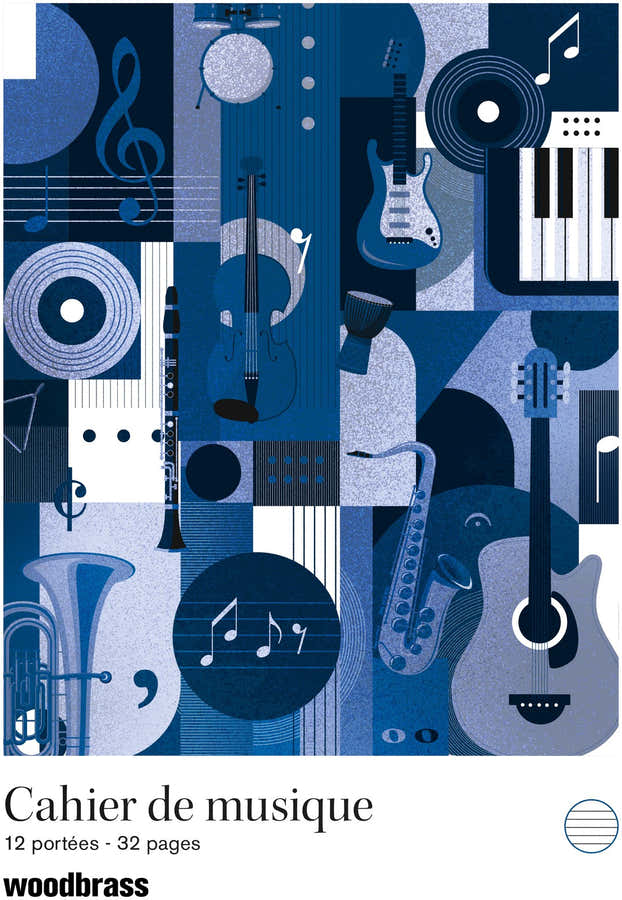 Cuaderno de música con 12 pentagramas - 32 páginas