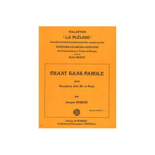 Robertj - Chant Sans Parole - Saxophone et Piano