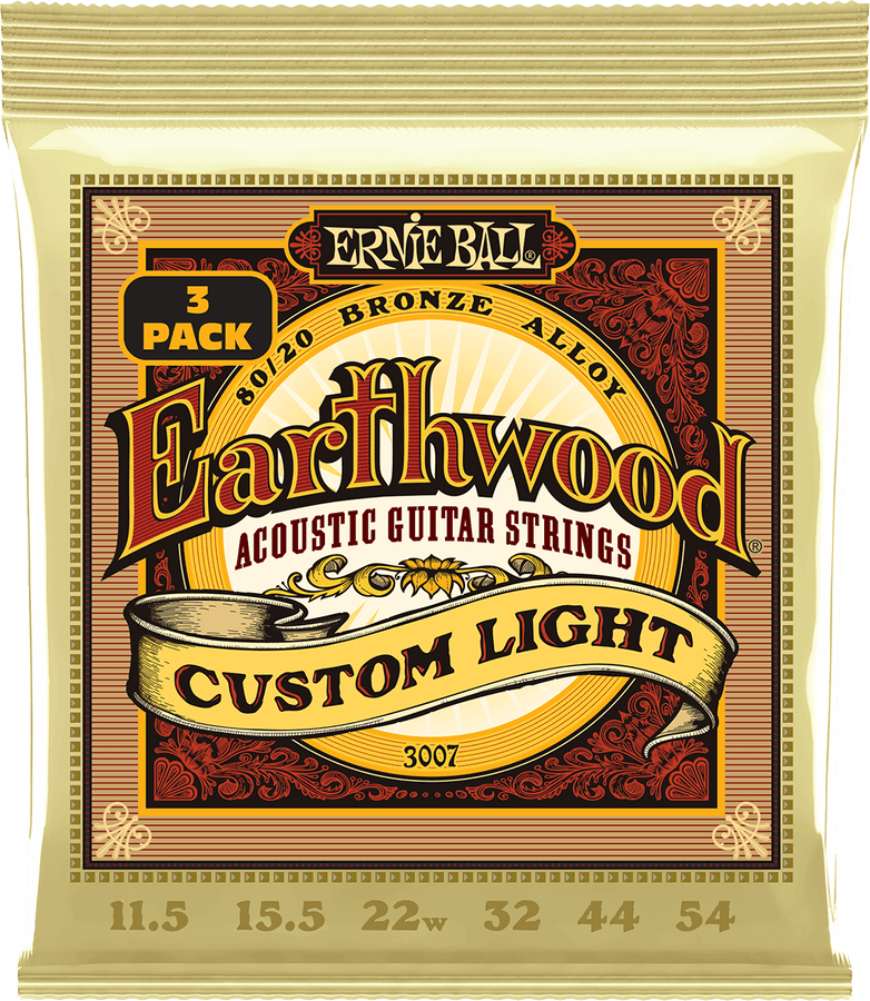 CORDES EARTHWOOD 80/20 BRONZE CUSTOM LIGHT 11,5-54 - PACK DE 3