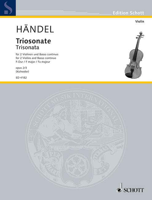 HANDEL G.F. - Nueve sonatas en trío Op. 2 n.º 3