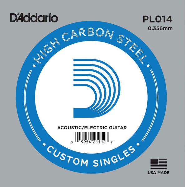 D'ADDARIO PL014 PLAIN STEEL GUITAR SINGLE STRING .014