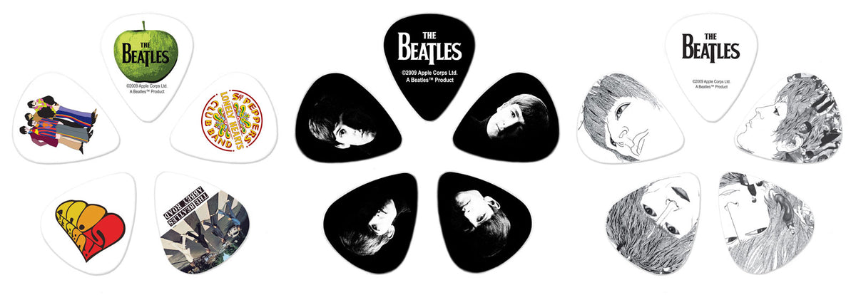 Beatles Signature Latas de púas de guitarra Logotipo 15 púas