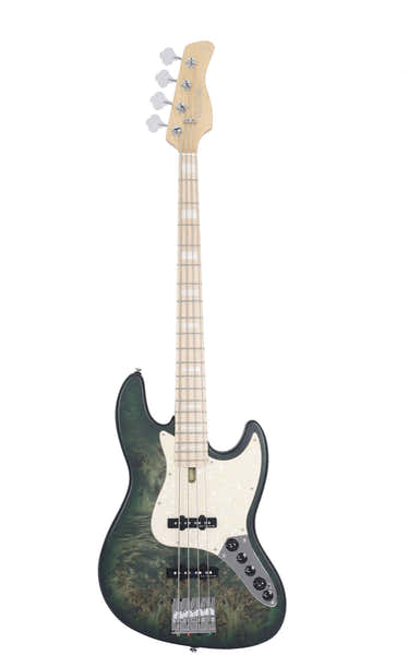 Er V7 Swamp Ash Reissue-4 Tgr.S Verde transparente satinado