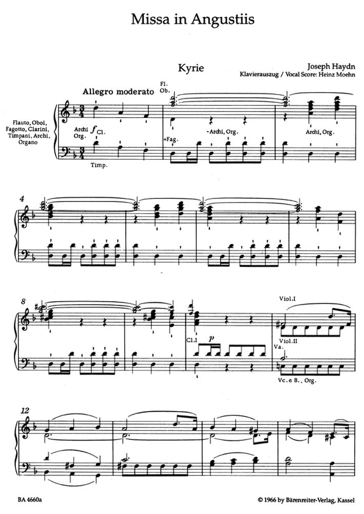 Haydn J. - Missa In Augustiis Nelson Mass Hob.Xxii:11 - Reduction Ch Piano