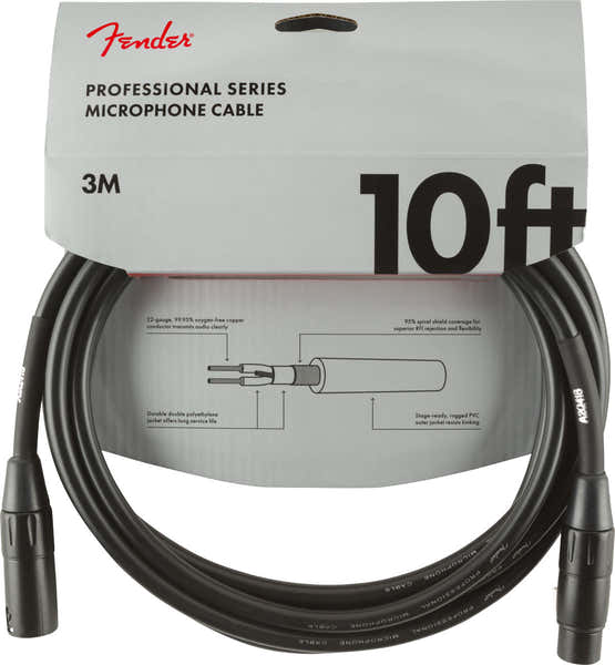 PROFESSIONAL MICROPHONE CABLE 10' BLACK