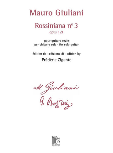 Giuliani - Rossiniana N° 3 (opus 121) - Edition De Frederic Zigante
