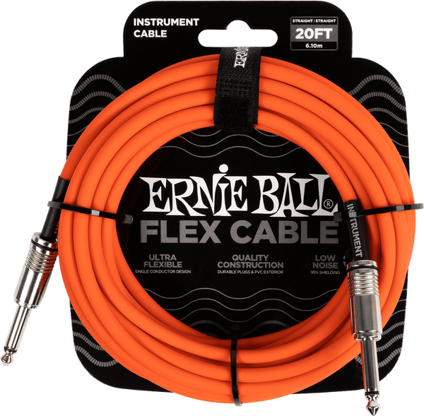Ernie Ball Cables de Instrumento Flex Jack/jack 6M Naranja
