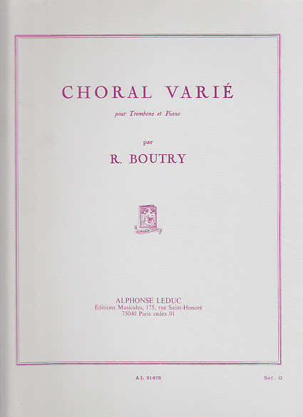 BOUTRY ROGER - CHORAL VARIE