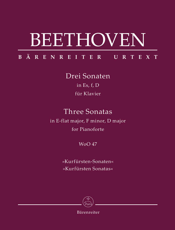 Beethoven L.V. - Three Sonatas In E-Flat Major F Minor D Major Woo 47 Kurfursten Sonatas - Piano