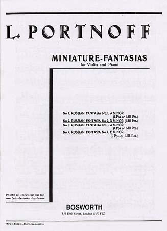 Bosworth Portnoff - Faisie Russe N°2 Re Mineur - Violon / Piano