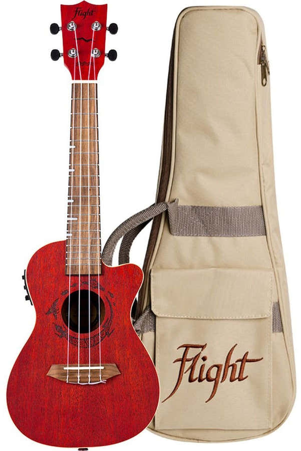 Flight: Gemstone DUC380 Elec Con Ukulele - Coral -