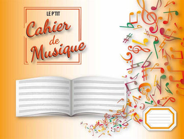 Cuaderno de música con 6 pentagramas