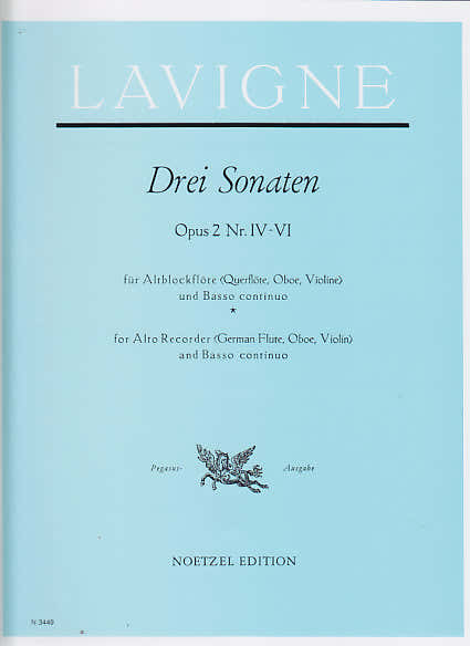 Lavigne PH. - Drei Sonaten Opus 2 (N° IV-vi)