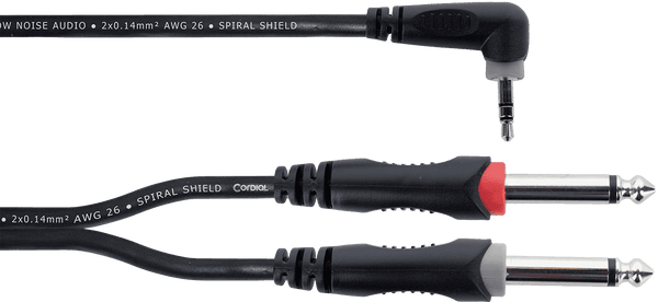 Cable Y Mini-jack Estéreo Acodado / 2 Jacks Mono 3 M