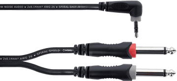 Cable Y Mini-jack Estéreo Acodado / 2 Jacks Mono 3 M