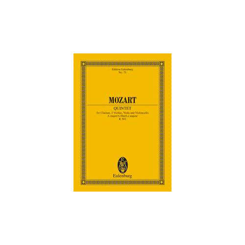 MOZART W.A. - QUINTET A MAJOR KV 581 - CLARINET 2 VIOLINS VIOLA AND CELLO
