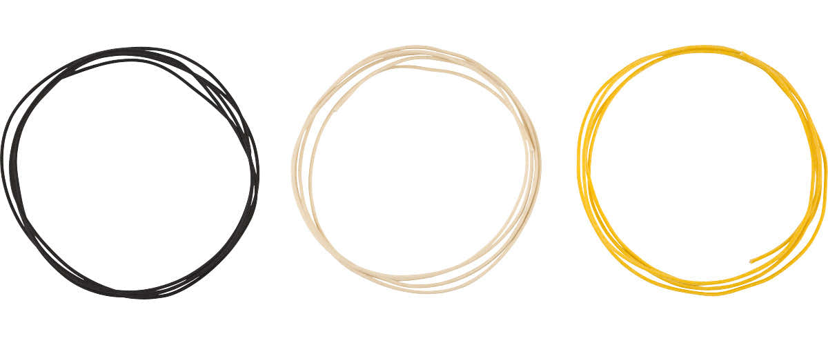 Pure Vintage Cloth Wire 22 AWG 5" Black White Yellow