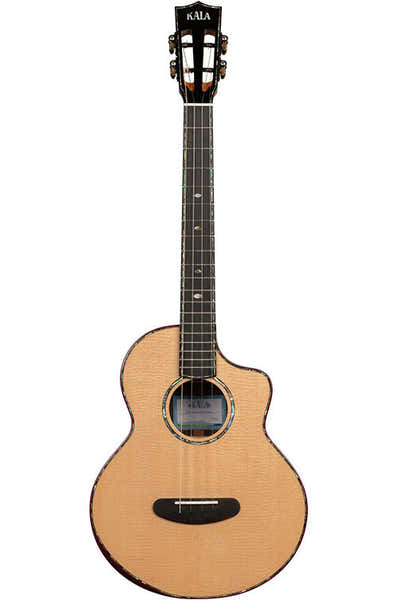 Kala Contour Deluxe All Solid Gloss Spruce Rosewood Bariton CW + gigbag