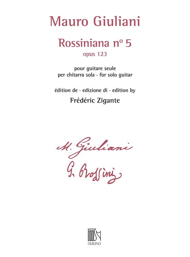 Giuliani - Rossiniana N° 5 (opus 123) - Edition De Frederic Zigante