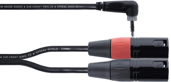Cable Y Mini-jack Estéreo Acodado / 2 XLR Macho 3 M