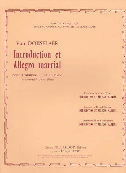 Dorssel Willy Van - Introduction Et Allegro Mial - Trombone Piano
