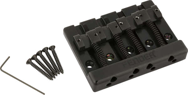Fender Conjunto de puente de bajo de 4 cuerdas HiMass con selletas de zinc Negro