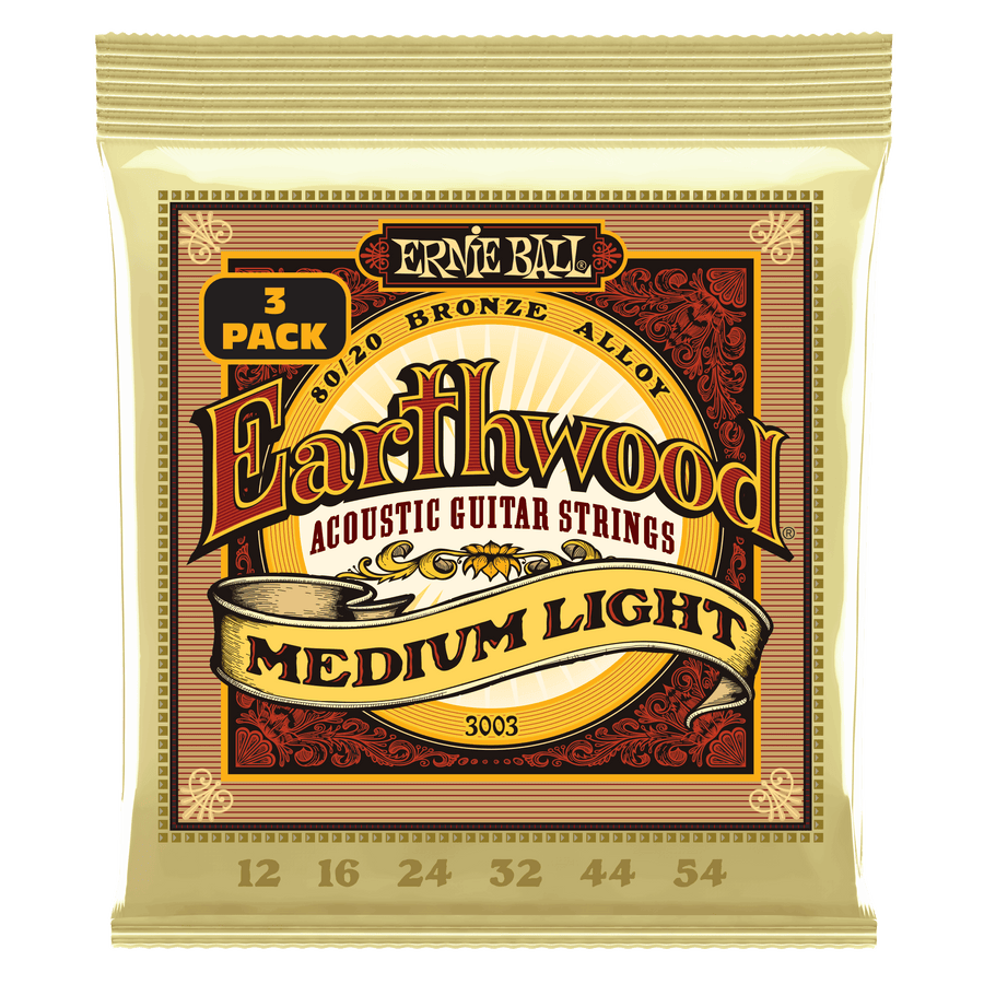 3003 EARTHWOOD 80/20 BRONZE MEDIUM LIGHT 12-54 PACK DE 3