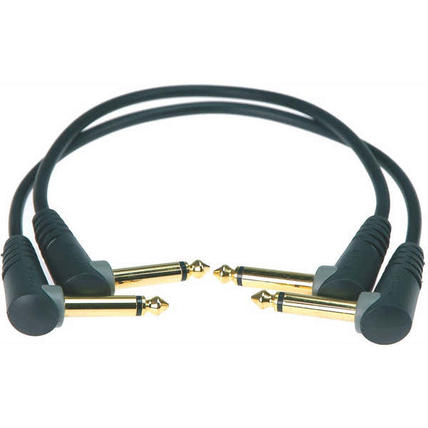 PATCHCORD 0,3M BLACK 2 UNITS JACK 2P.90/JACK 2P.90 GOLD